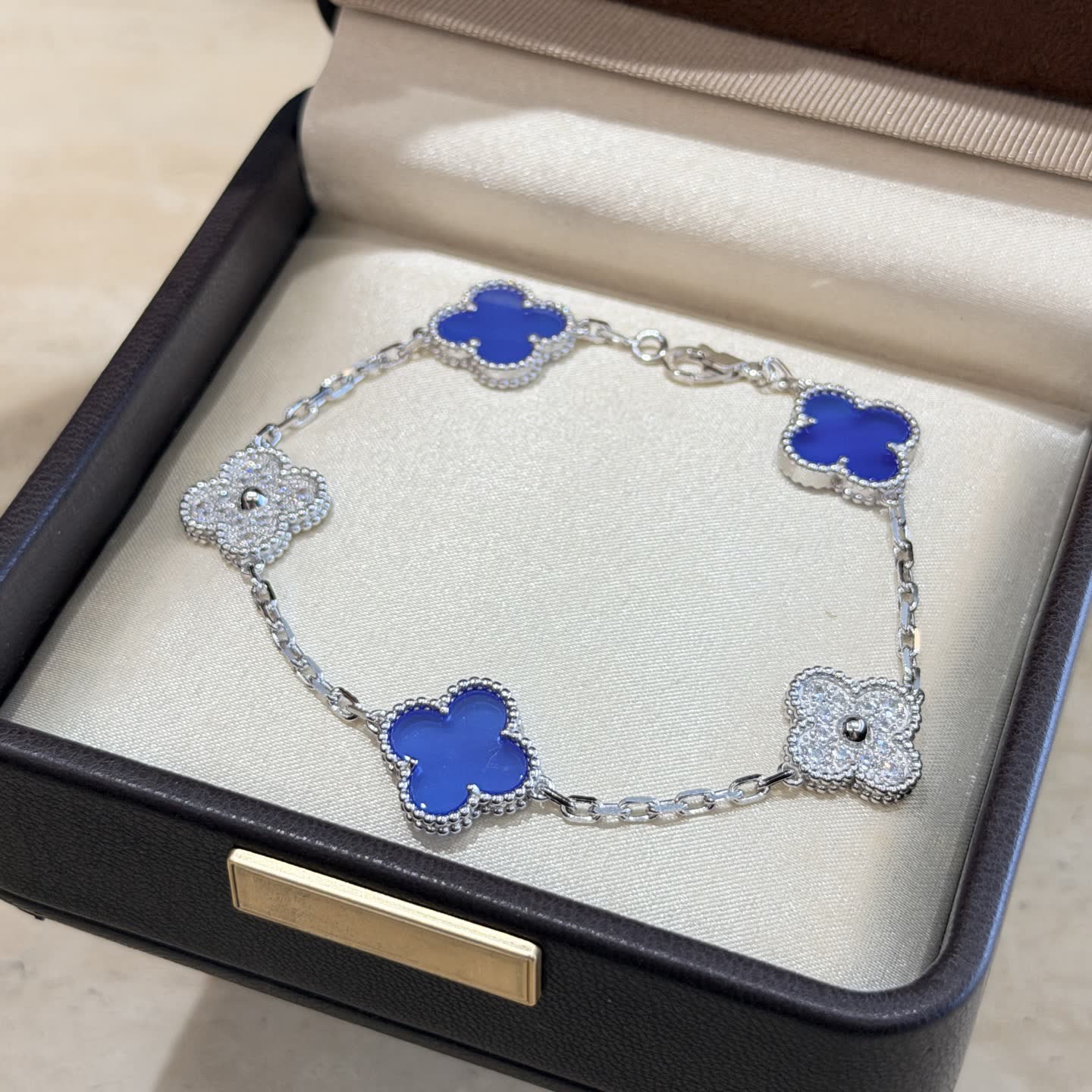 Van Cleef & Arpels Alhambra Blue Enamel Bracelet